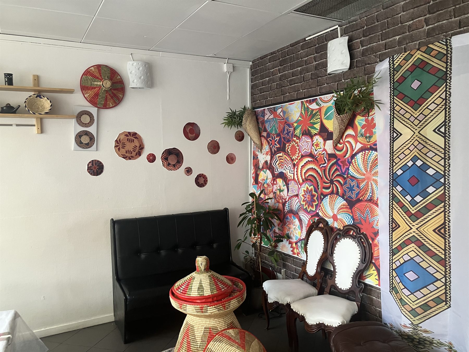 Traditionell eritreansk inredning på ELF KBR Restaurang